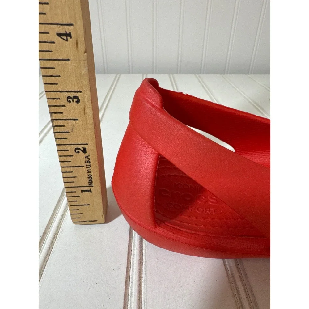 Crocs Sienna Flat Women Size 8 Red Orange Slip - On Shoes